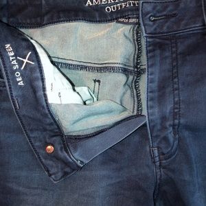 AE sateen hi-rise jeggings